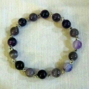 Purple agate natural gemstones bracelet gift boxed